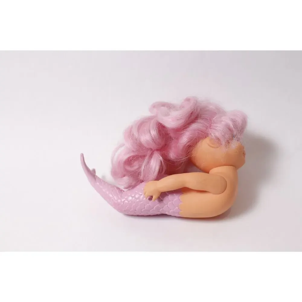Vintage 1990s TNT Mermaid Bathtub Doll with Pink Hair and Tail ~260209-WH 964
